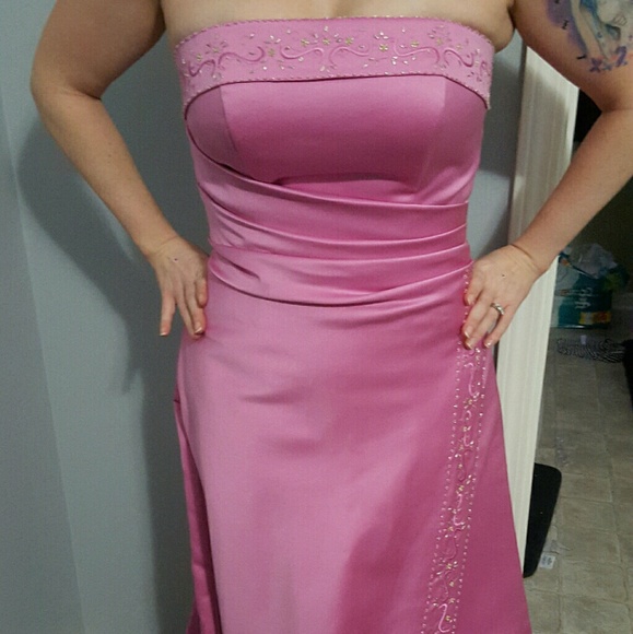 Juniors pink formal prom cruise dress