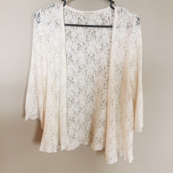 ✨Sold✨Ivory Lace Cardigan - Picture 2 of 4