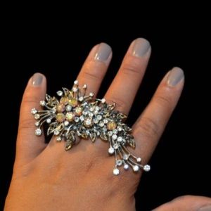 Topshop Embellished Double Finger Ring