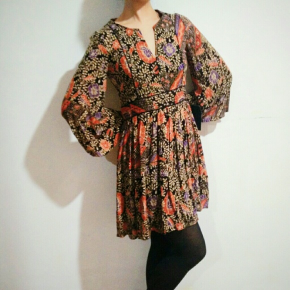 *Zara* Patterned Long Sleeved Dress - Picture 1 of 4