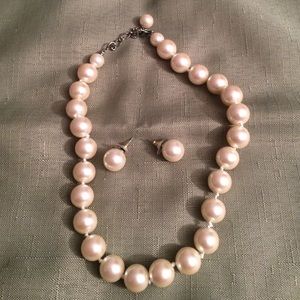 Faux Pearl and Earring Set