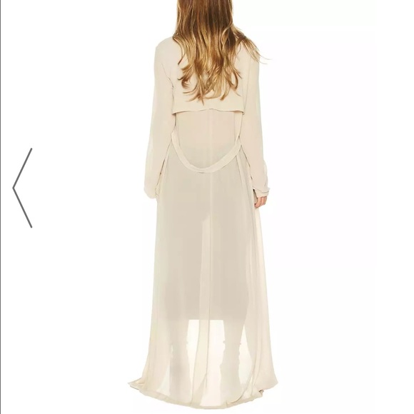 NWT NAKED WARDROBE THE LONG NW TRENCH IN BLACK