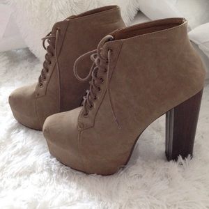 Taupe Heel Booties