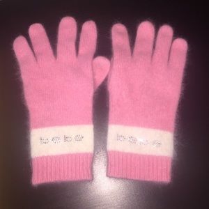 Bebe pink angora gloves