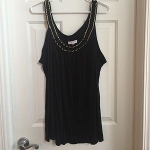 Fashion Bug gold link black tank