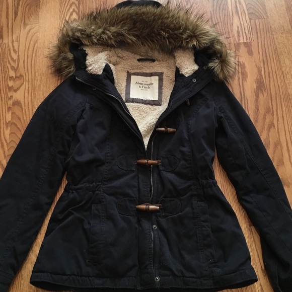 Navy Blue Lined Military Style Jacket- Medium