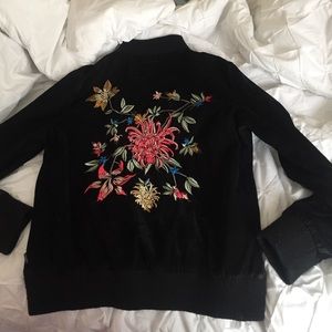 Suede Urban Outfitters Bomber w/ Flower Detail ☆★