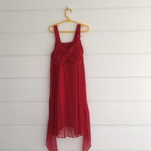 Emily West Red Holiday Dress With Tie & Detailing