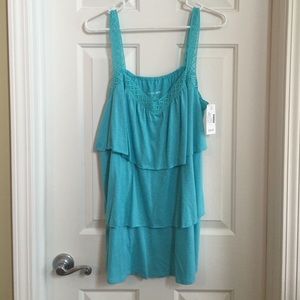 NWT Fashion Bug light teal ruffle tank