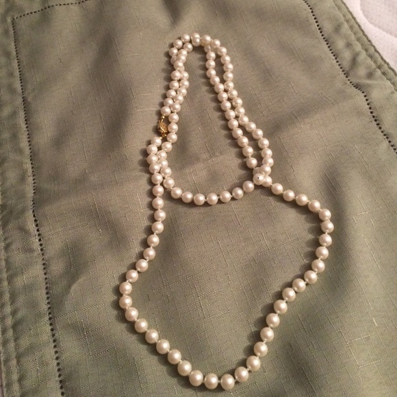 Long Faux Pearl Necklace