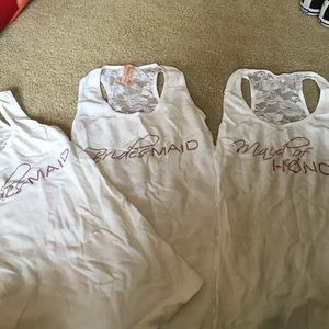 2 bridesmaid tank 1 maid of honor tank