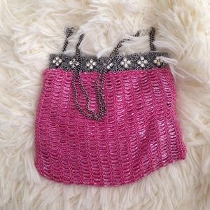 Pink Vintage Beaded Evening Bag