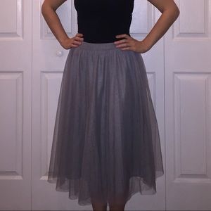 Gray Tulle Skirt