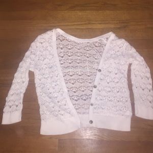 White crochet sweater