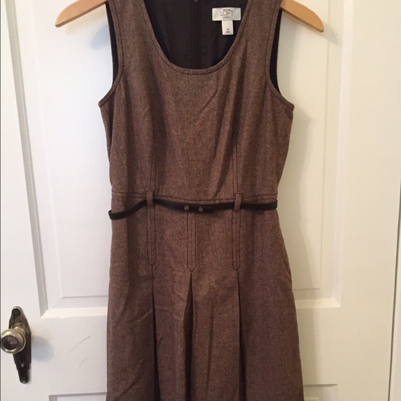 Ann Taylor Loft Wool Herringbone Dress - Picture 1 of 4