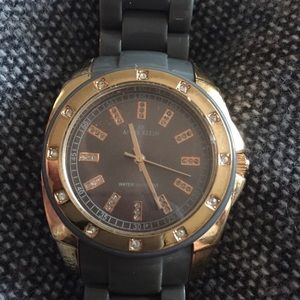 Anne Klein rose gold and grey ceramic watch