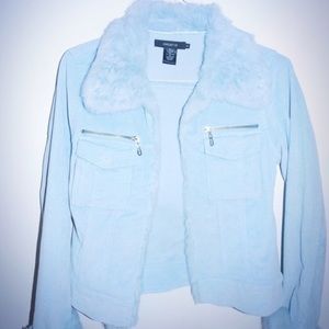 Blue fuzzy jacket