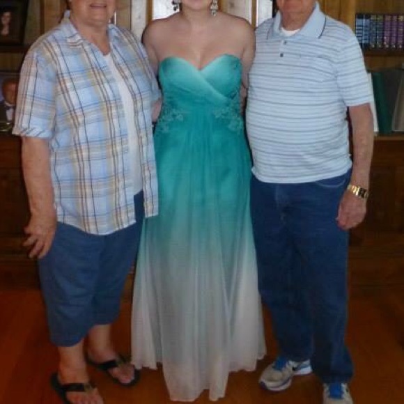 La Femme Strapless Prom Dress