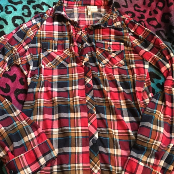Button up plaid shirt.