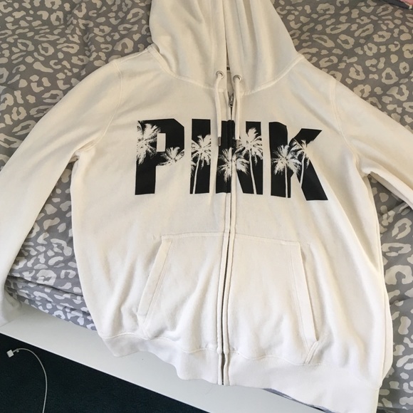 VS PINK Full Zip RARE Palm Tree Sweat Shirt