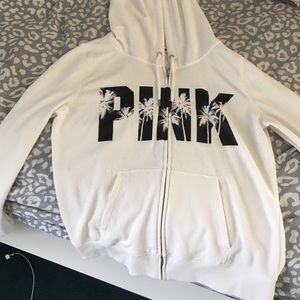 VS PINK Full Zip RARE Palm Tree Sweat Shirt