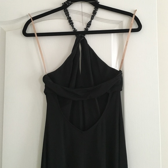 Matte jersey floor length halter evening dress - Picture 4 of 4