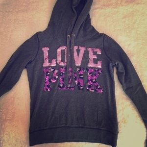 RESERVED Victoria's Secret Love Pink Sequin Hoodie