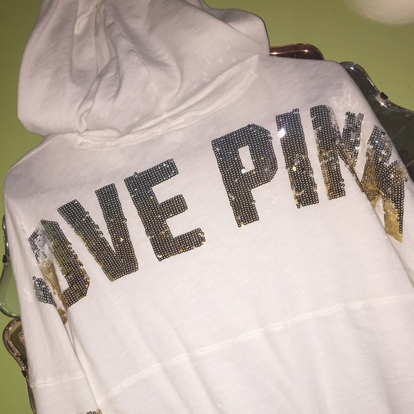 Small Victoria Secret white sequin jersey shirt