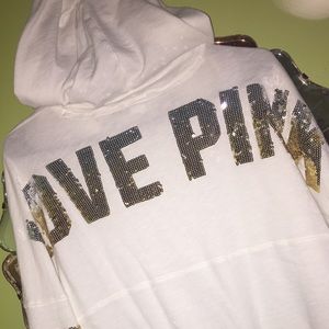 Small Victoria Secret white sequin jersey shirt