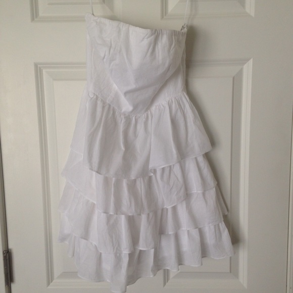 Express white ruffle dress