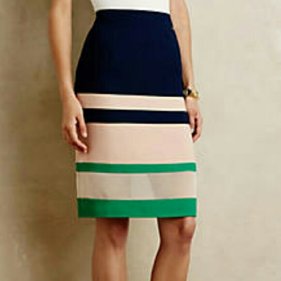 *Anthropologie* Striped Pencil Skirt