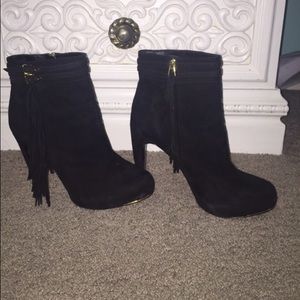 Sam Edelman fringe black boots