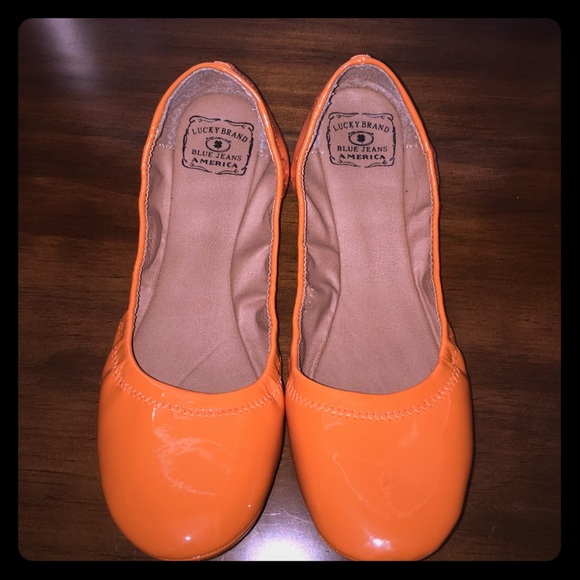 RE-POSH Gorg... Orange lucky flats size 10