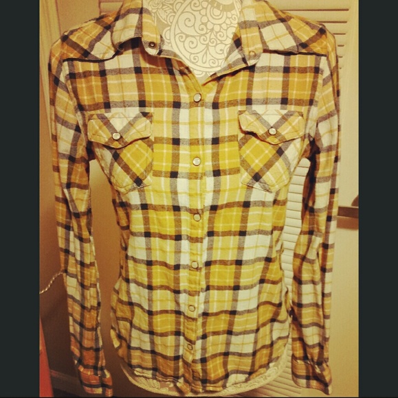 Yellow/White Plaid Button Down