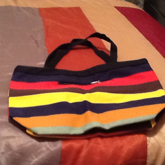 COLOR BLOCK TOTE BAG SMALL/ MEDIUM WITH STRAPS