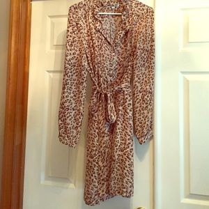 Loft leopard tie dress