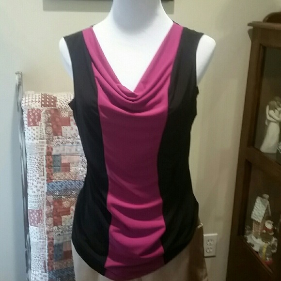 Susie in the City  Tops - Gorgeous Sleeveless Fushia and Black Top