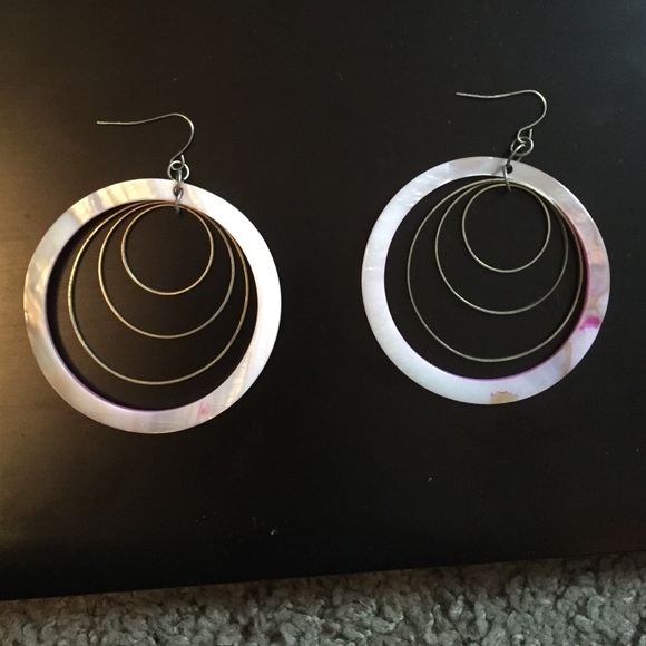 Pink hoop earrings