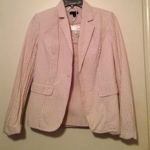 Seersucker blazer and skirt