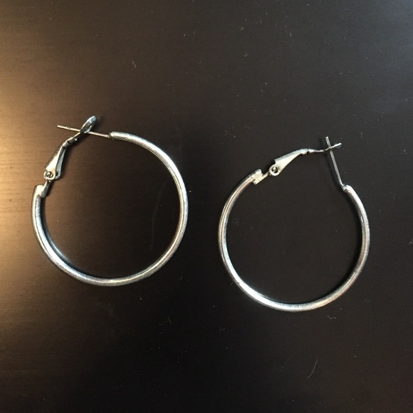 Silver hoop earrings