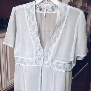 Free People sheer button front top
