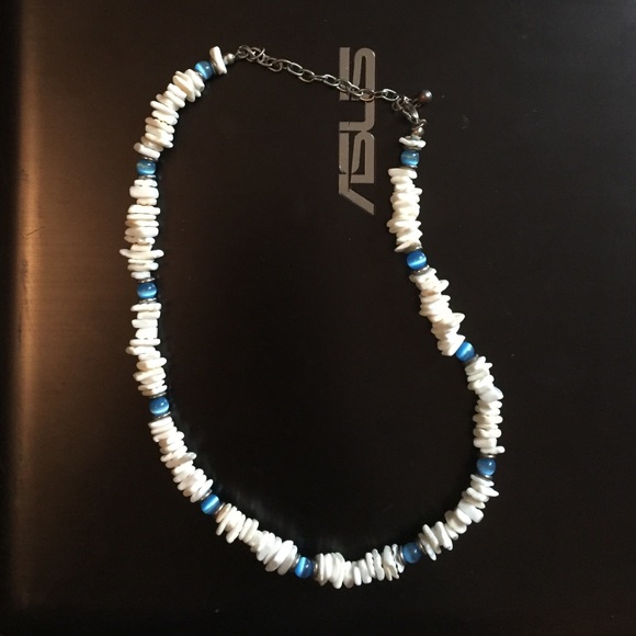 Blue shell necklace
