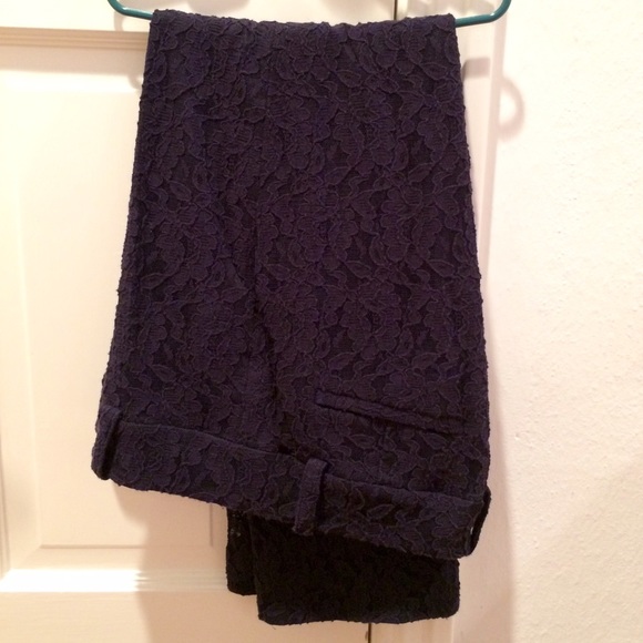 Ann Taylor Navy Lace Pants!