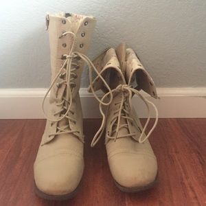 Two Way Fold Over Combat Boots