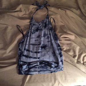Forever 21 blue tie dye halter crop  top