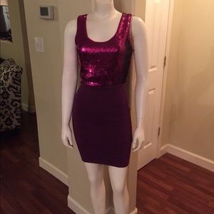 Magenta dress with sequins