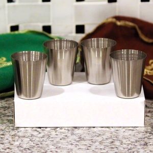 NEW Stainless Steel Shot Glasses (4 w/ case)