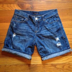 New York and Company Distressed Boyfriend Shorts