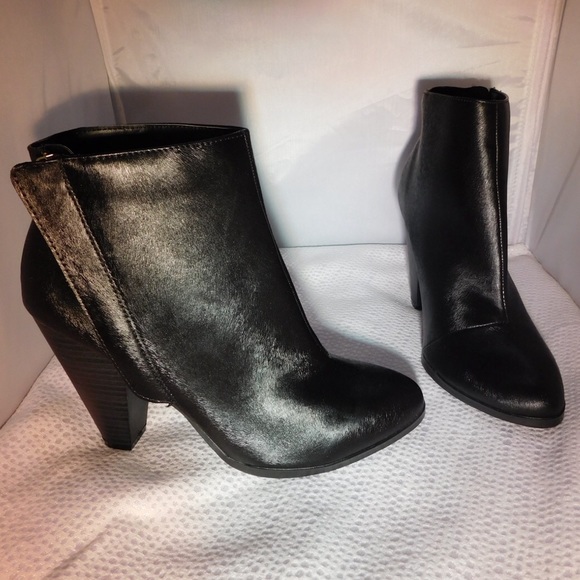 Black Textured Heeled Bootie