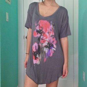 Long Tee with Floral Design